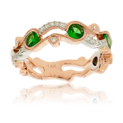 Green Tsavorite Garnet & Diamond Ring - Park City Jewelers