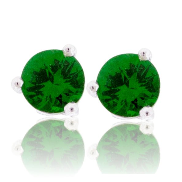Green Tsavorite Garnet Round Stud Earrings - Park City Jewelers