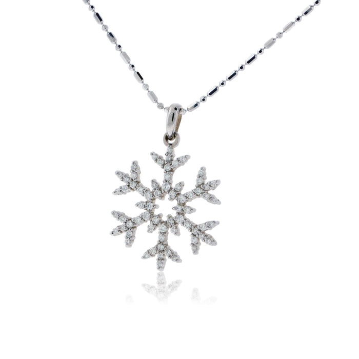 Half Carat Pave Diamond Snowflake Necklace - Park City Jewelers