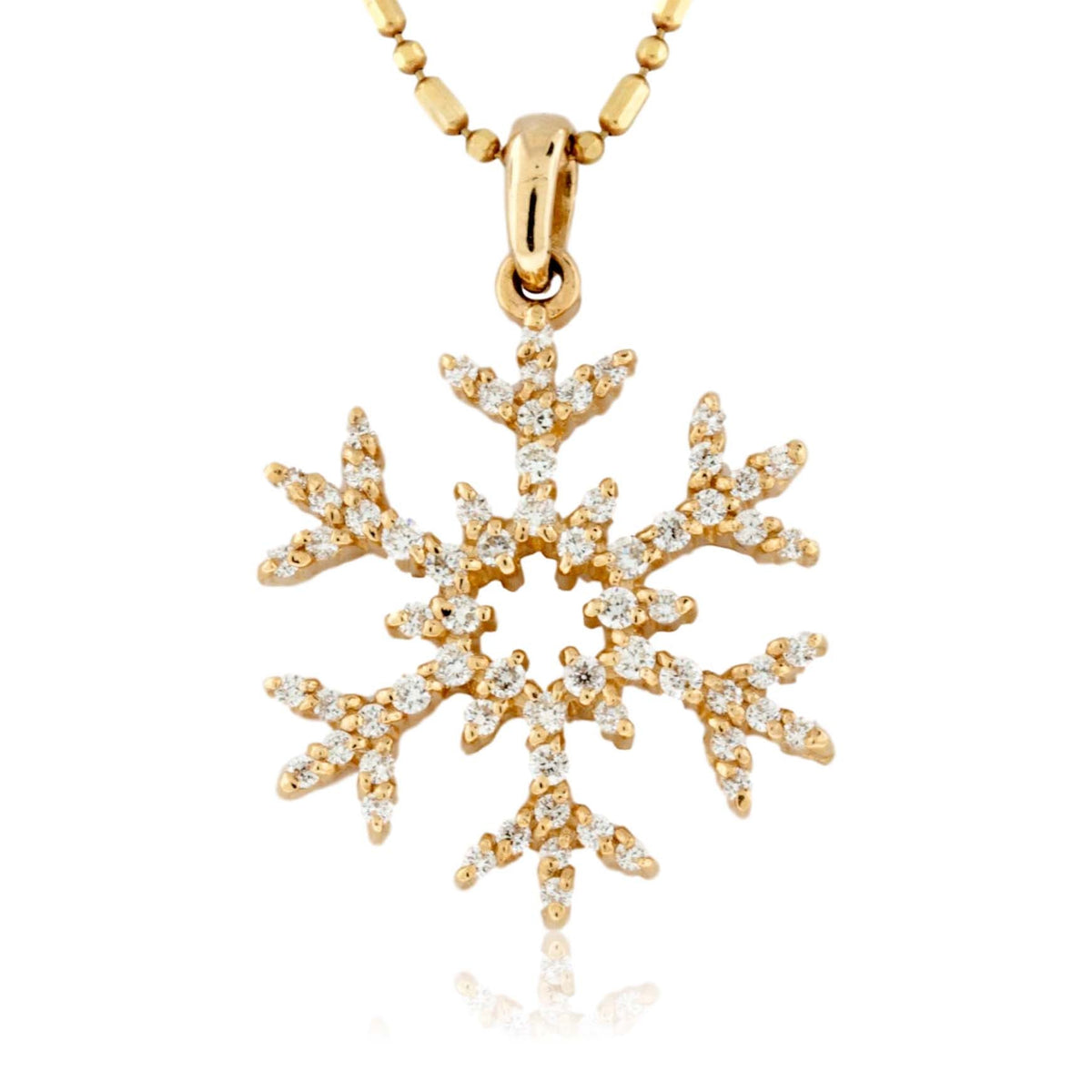 Half Carat Pave Diamond Snowflake Necklace - Park City Jewelers