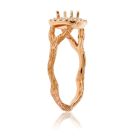 Halo Textured Style Semi Mount Diamond Ring - Park City Jewelers