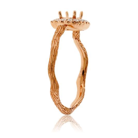 Halo Textured Style Semi Mount Diamond Ring - Park City Jewelers