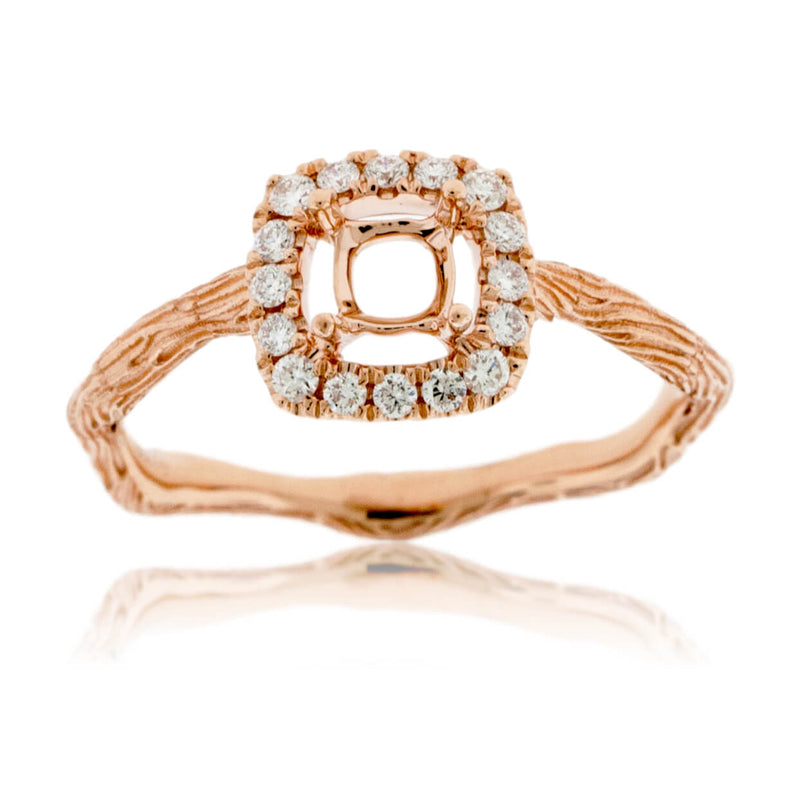 Halo Textured Style Semi Mount Diamond Ring - Park City Jewelers