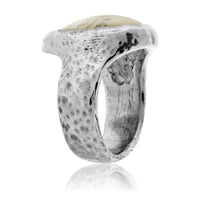Hammered Simple Elk Ivory Ring - Park City Jewelers