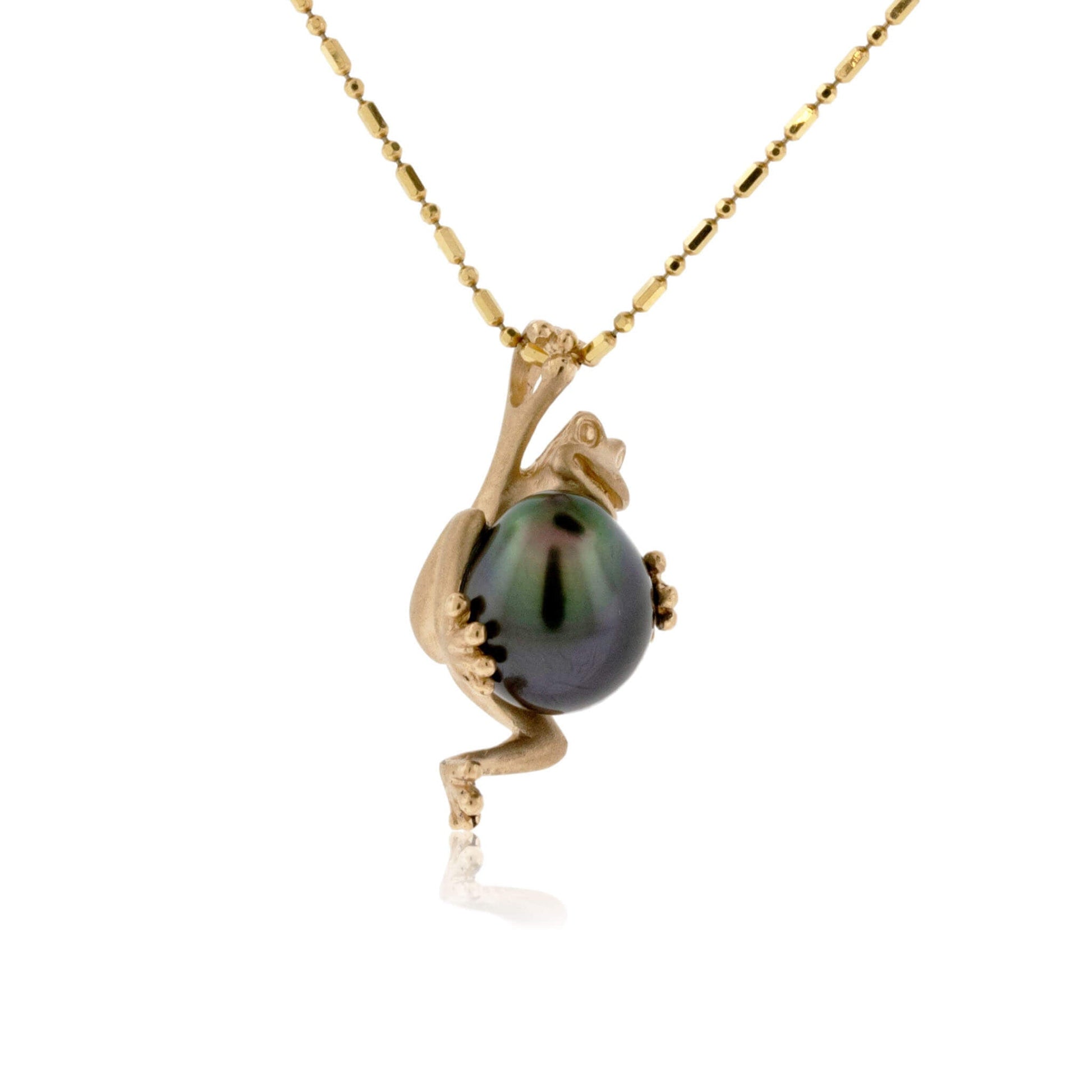 Hanging Pearl Frog Necklace - Park City Jewelers