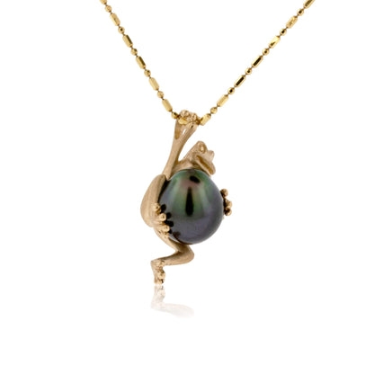 Hanging Pearl Frog Necklace - Park City Jewelers
