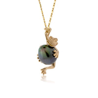 Hanging Pearl Frog Necklace - Park City Jewelers