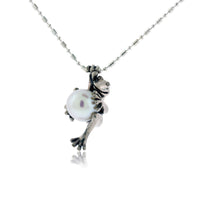 Hanging Pearl Frog Necklace - Park City Jewelers