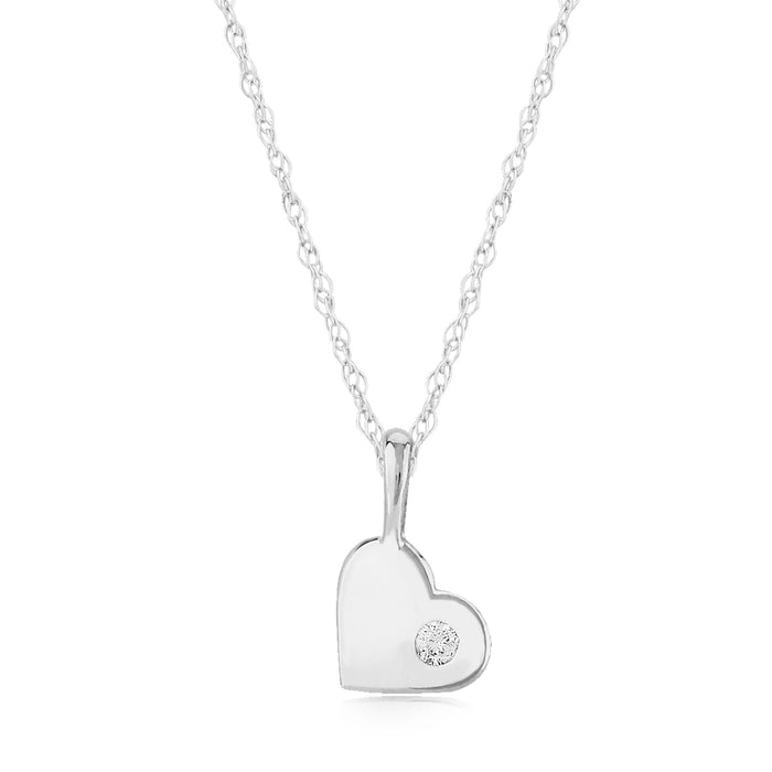 Heart with Single Diamond Pendant w/ Chain - Park City Jewelers