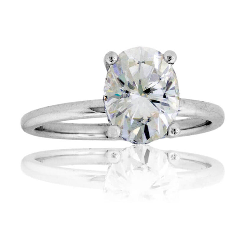 Hidden Diamond Halo & Moissanite Center Stone Engagement Ring - Park City Jewelers