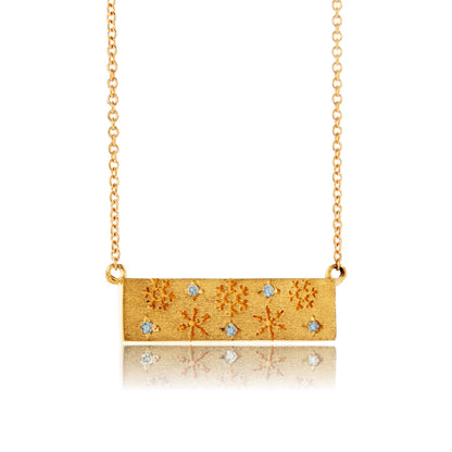 Horizontal Diamond Flurry Snowflake Bar Necklace - Park City Jewelers