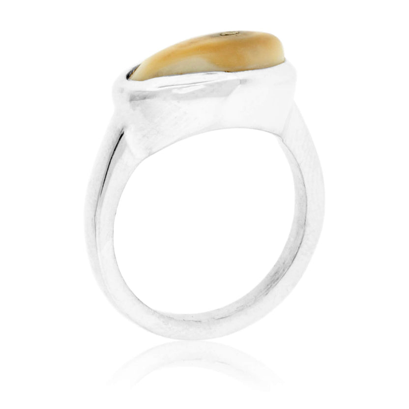 Horizontal Simple Elk Ivory Ring Park City Jewelers