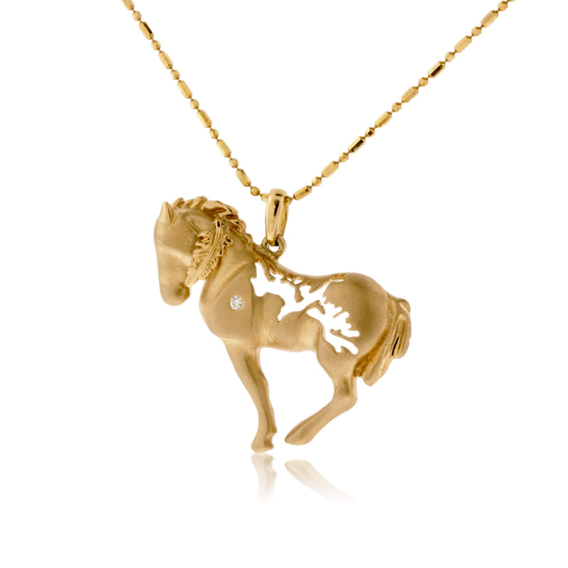 Horse and Eagle Gold Necklace - Park City Jewelers