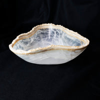 Ice White Banded Onyx Bowl with Rustic Edge - Park City Jewelers