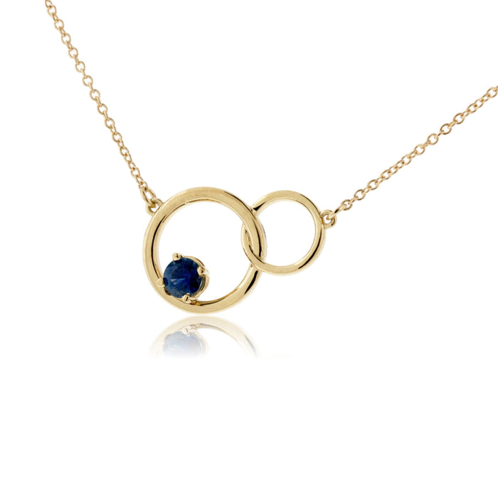 Interlocking Circle with Sapphire Pendant - Park City Jewelers