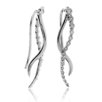 Intertwining White Gold Diamond Drop Earrings - Park City Jewelers