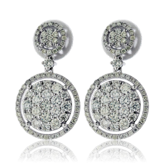 Intricate Circle Diamond Drop Earrings - Park City Jewelers