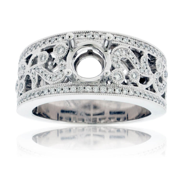 Intricate Design Semi Mount Diamond Ring - Park City Jewelers