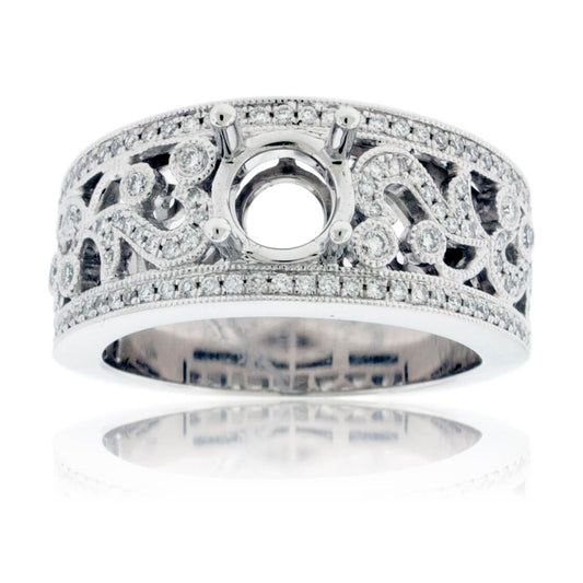 Intricate Design Semi Mount Diamond Ring - Park City Jewelers