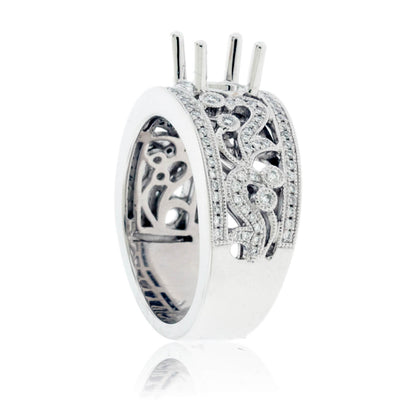 Intricate Design Semi Mount Diamond Ring - Park City Jewelers
