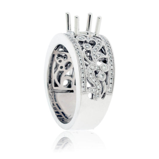 Intricate Design Semi Mount Diamond Ring - Park City Jewelers