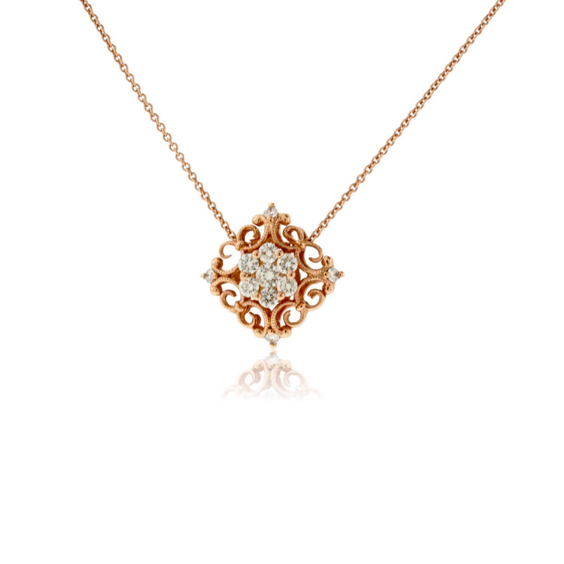 Intricate Filigree Diamond Style Pendant - Park City Jewelers