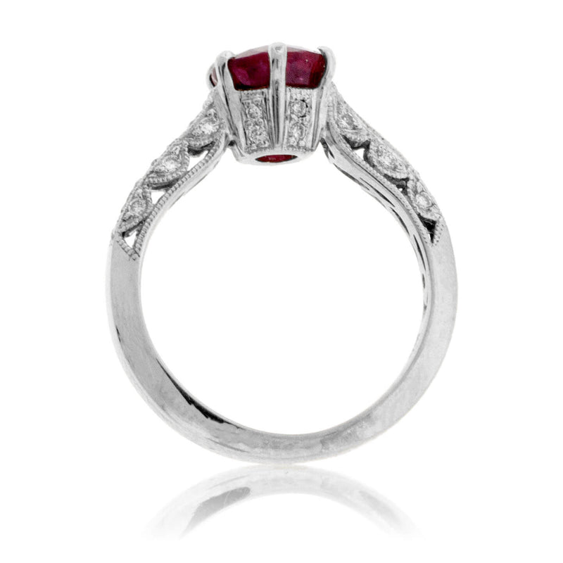 Intricate Glass-Filled Ruby and Diamond Ring - Park City Jewelers