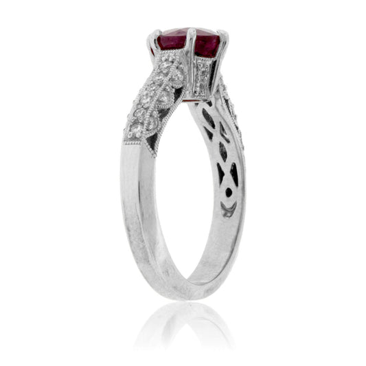 Intricate Glass-Filled Ruby and Diamond Ring - Park City Jewelers