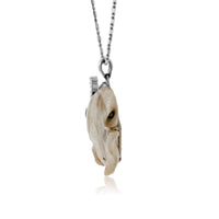 Jasper Hand Carved Fish with Diamond Bubbles Pendant - Park City Jewelers