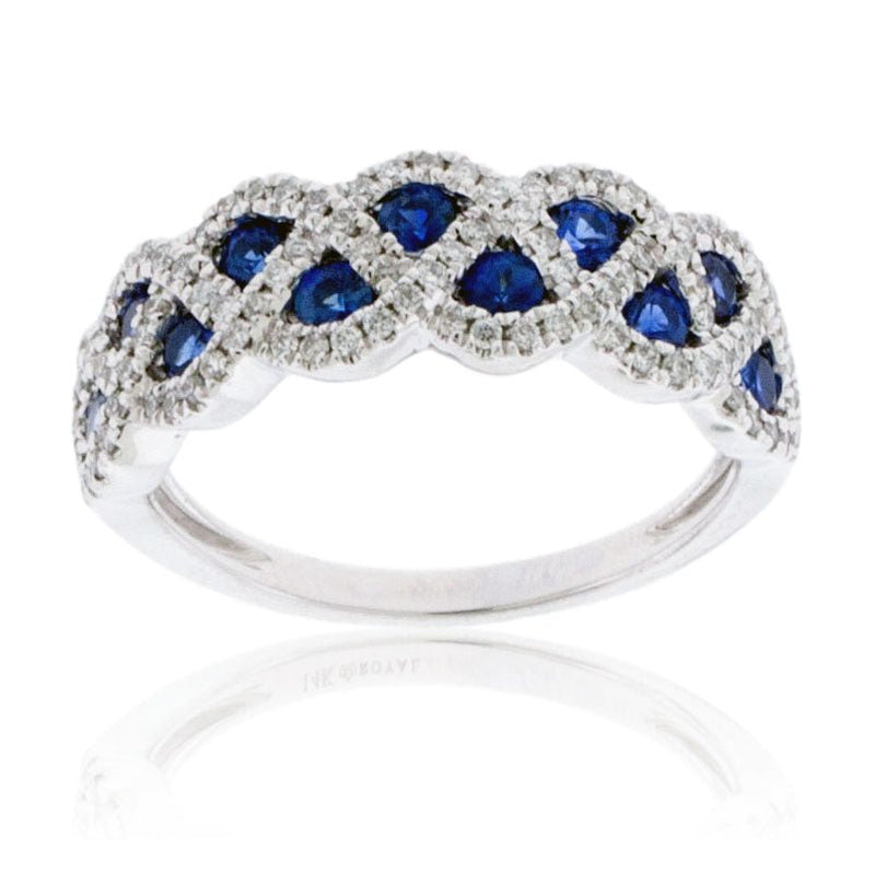Knotted, Forget Me Not, Interlacing Sapphire and Diamond Accented Ring - Park City Jewelers