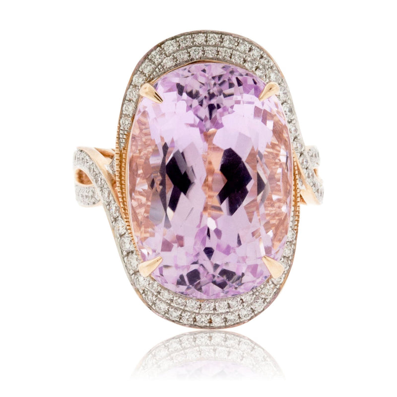 Kunzite and Diamond Ring in Rose Gold - Park City Jewelers