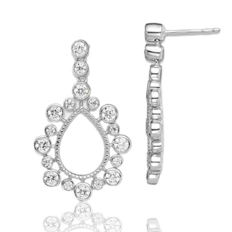 Lab Grown Diamond Tear Drop Bezel Dangle Earrings - Park City Jewelers
