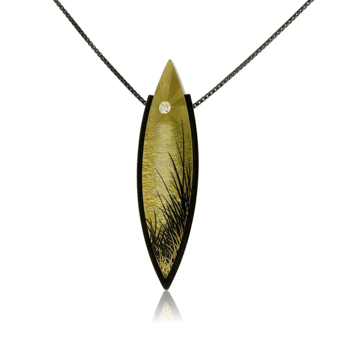 Lakeshore Style Mountain Inspired Silver and Gold Pendant - Park City Jewelers