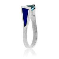 Lapis Inlay and Blue Topaz Trillion Ring - Park City Jewelers