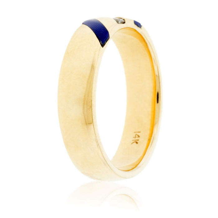 Lapis Strip and Channel Set Diamond Ring - Park City Jewelers