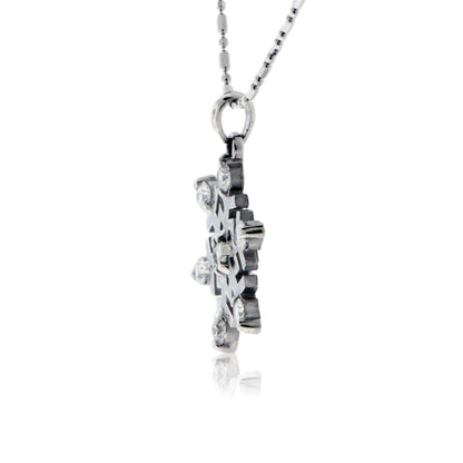 Large Diamond Tipped Snowflake Necklace - Park City Jewelers