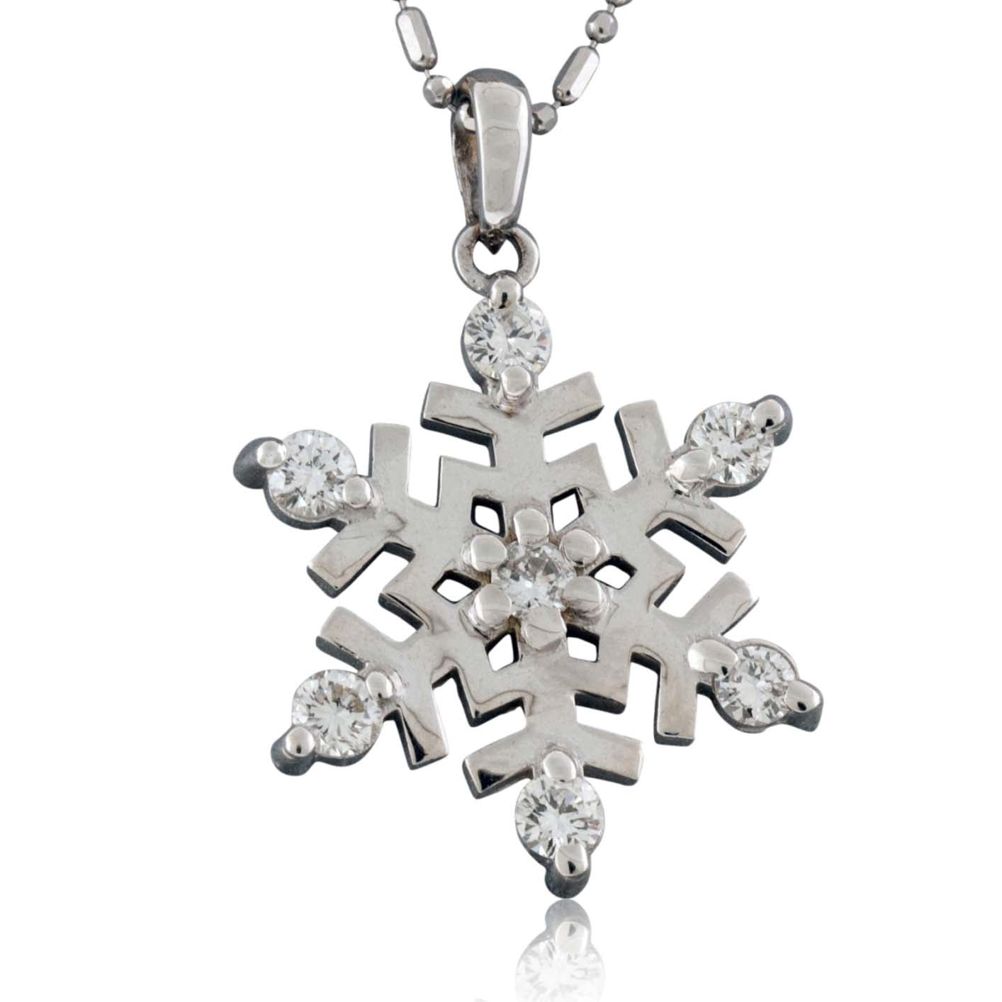 Amazon.com: Sterling Silver Snowflake Necklace, Pearl and Initial,  Personalized Jewelry, Winter Bridesmaids Gifts, Christmas : Handmade  Products