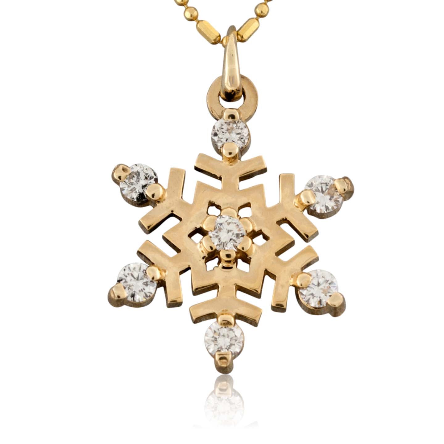 Large Diamond Tipped Snowflake Necklace - Park City Jewelers