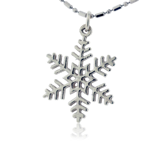 Large Filigree Flat Snowflake Charm or Necklace - Park City Jewelers