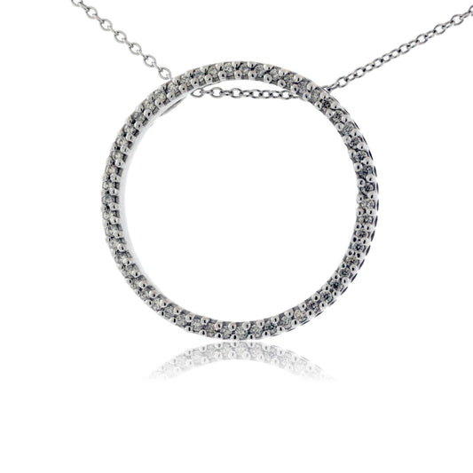 Large Single Row Diamond Circle Pendant - Park City Jewelers
