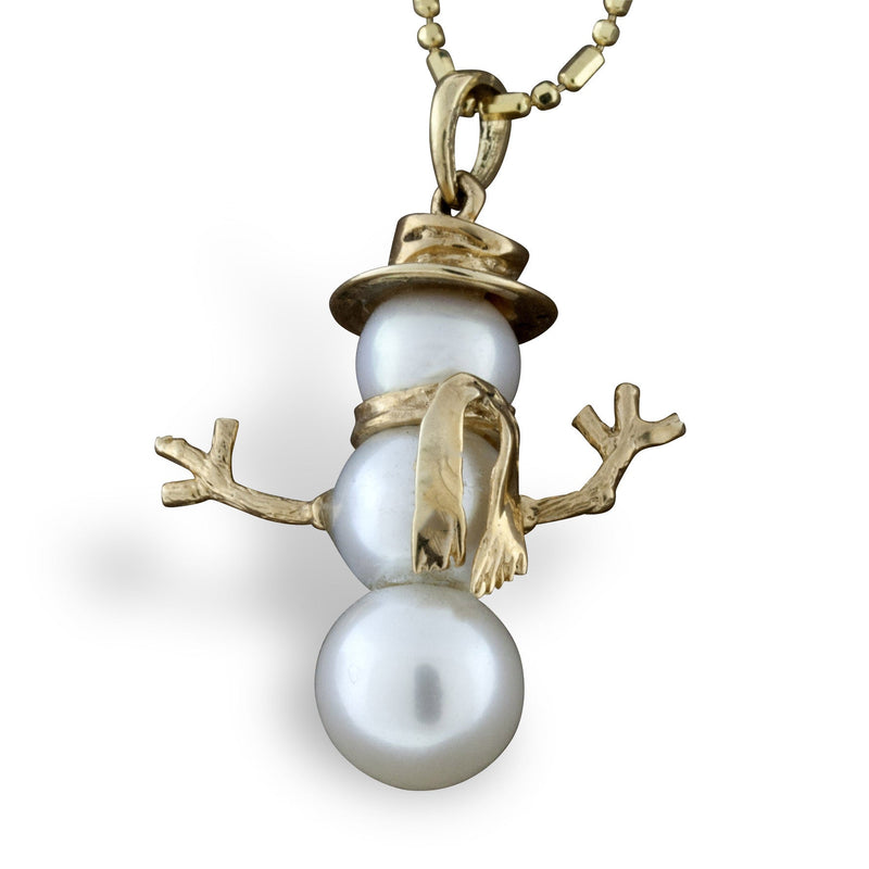Large Tophat Pearl Snowman - Park City Jewelers
