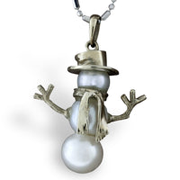 Large Tophat Pearl Snowman - Park City Jewelers