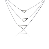 Layered Diamond 3 Triangle Necklace - Park City Jewelers