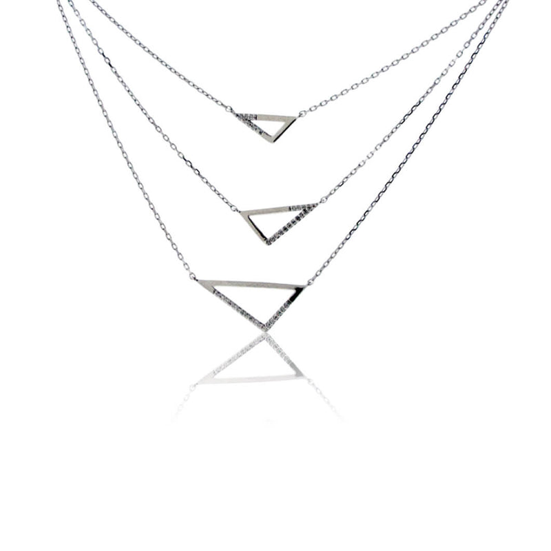 Layered Diamond 3 Triangle Necklace - Park City Jewelers