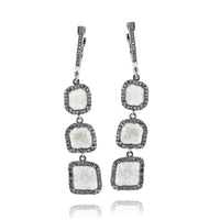 Layered Diamond Slice with Halo Drop Style Earrings - Park City Jewelers