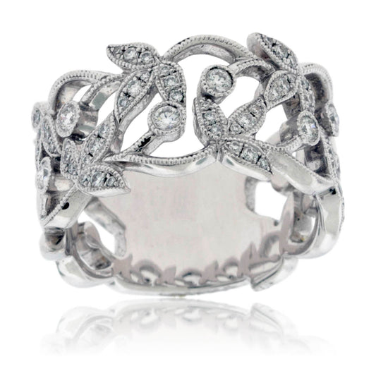 Leaf and Vine Diamond Ring - Park City Jewelers