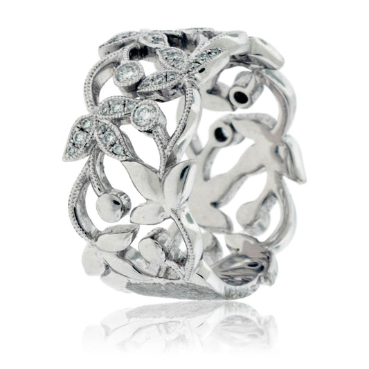 Leaf and Vine Diamond Ring - Park City Jewelers