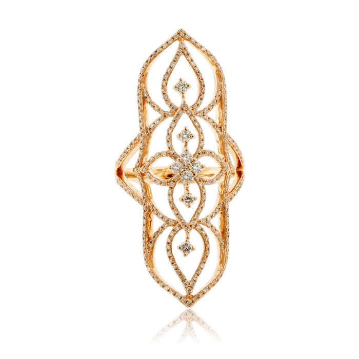 Long Vintage Inspired Diamond Fashion Ring - Park City Jewelers