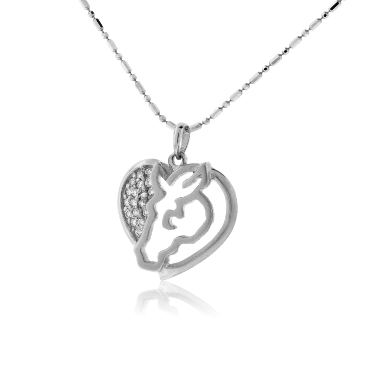 Love Horse in Heart Diamond Necklace - Park City Jewelers