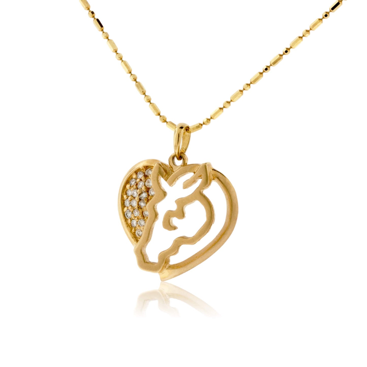 Love Horse in Heart Diamond Necklace - Park City Jewelers